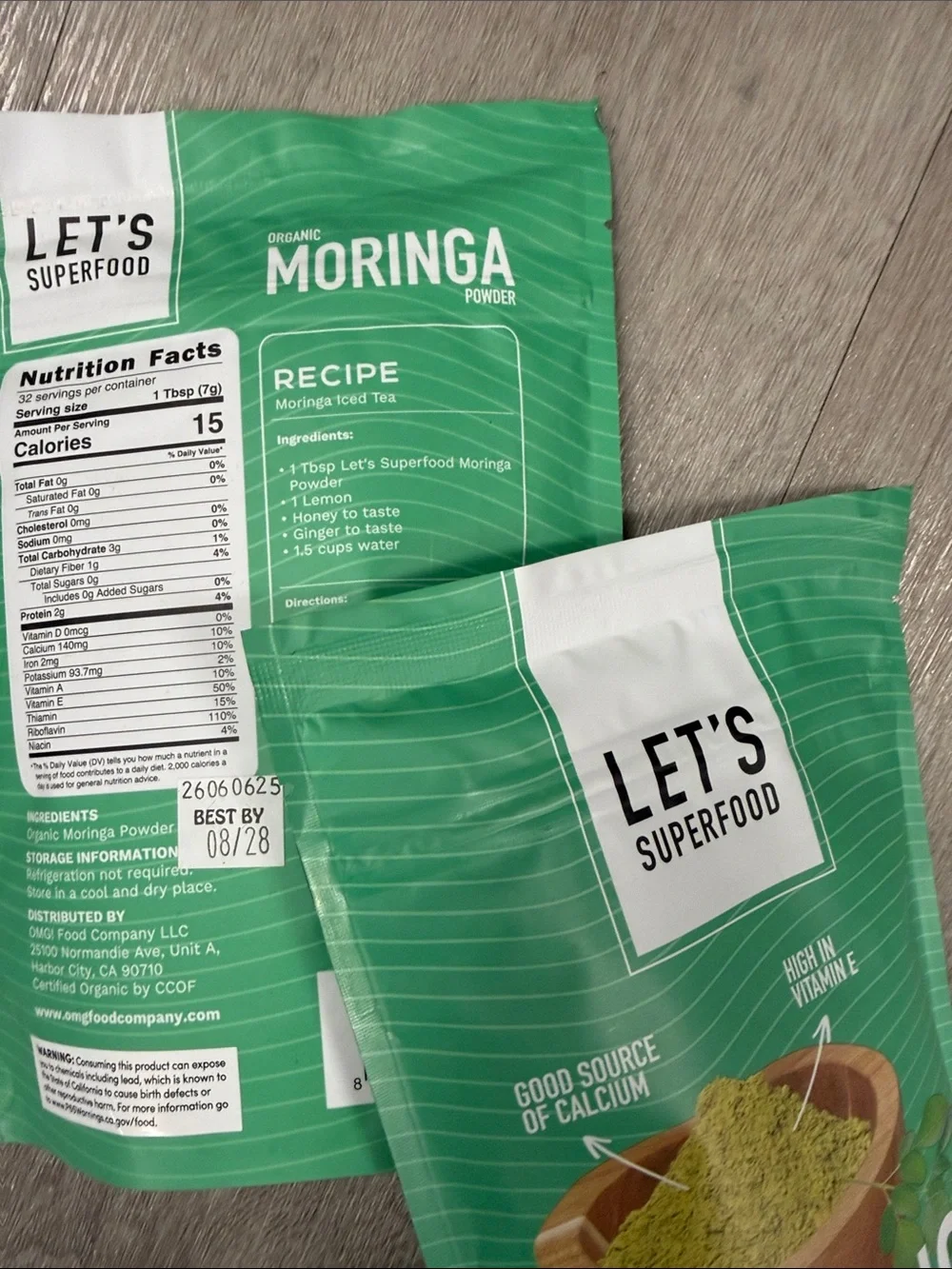 LET'S Superfood Organic Moringa Powder - Green